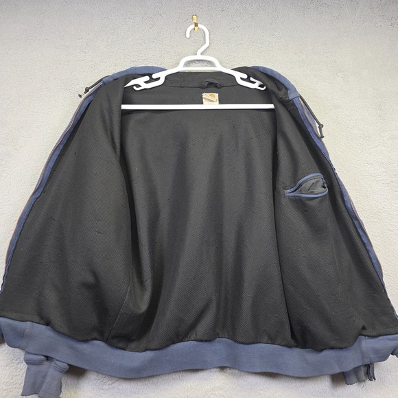 Carhartt Hoodie Mens L Blue Thermal Lined Thrashed Rugged Destroyed Grunge FLAWS - Picture 13 of 16